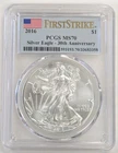 2016-P  American Silver Eagle  PCGS MS70-First Strike Flag Label 30th Ann. -Z553