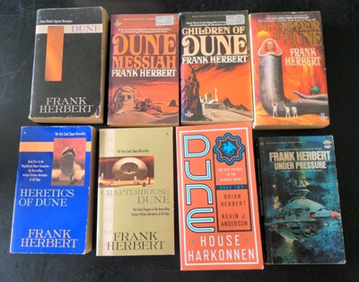 #ad Lot of 8 Frank Herbert PBs Dune 1 6 House Harkonnen 1974 Under Pressure $39.04