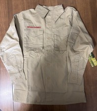 Boy Scouts Of America Tan Youth Uniform Shirt Long Sleeve Medium BSA NWT Pocket