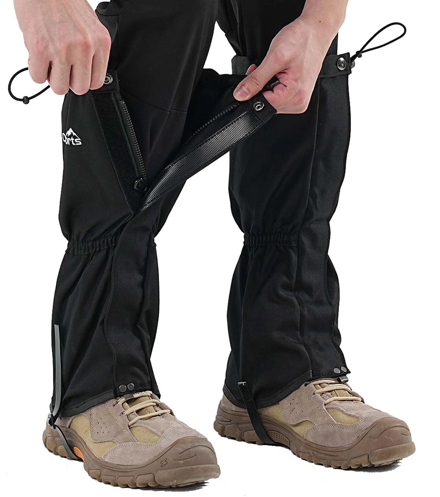 Black Waterproof Boot Gaiters L Adjustable Leg Cover for Hiking Boots Snow Mu...