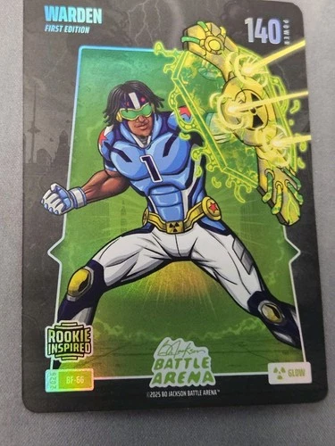 Bo Jackson Battle Arena Warden First Edition Rookie Glow 140 BF-66 Cam Ward