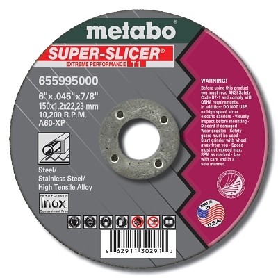 Metabo 655995000 6'' Cutting Wheel 0.045'' Thick 7/8'' Arbor AO