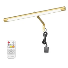 Picture Lights for Paintings Plug in, 16" Adjustable LED Gold Picture Light A...