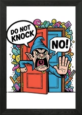 Do Not Knock Cartoon Illustration Framed Wall Art Poster Canvas Print Picture