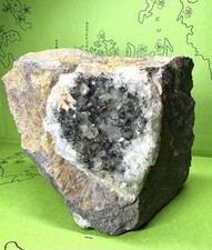 Quarz + Hämatit + Calcit Geode Druse Mineralien Edelstein Stufe Hohe Börde