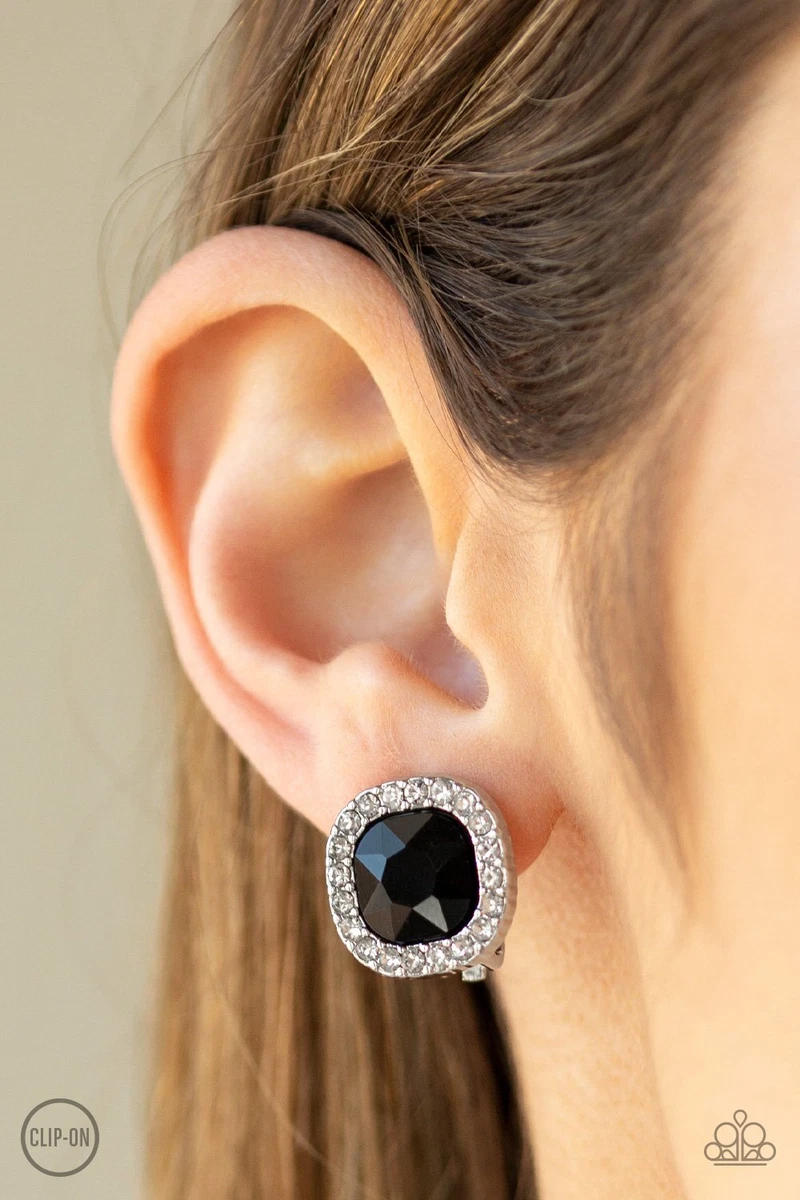 Paparazzi Bling Tastic Clip On Black Earrings eBay