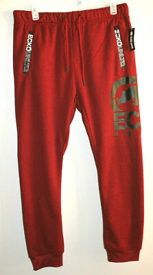 ECKO UNLTD JOGGER SWEAT PANTS FLEECE EO30G448 TRUE RED MARLED MEN LARGE