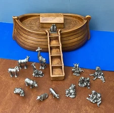 15 pc Selangor Hudson Pewter Noah’s Ark Collection w/ The Ark & 10 animal pairs