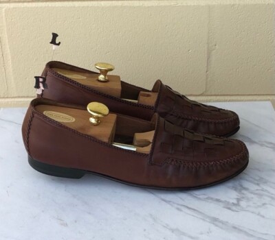 Bragano Men\'s 11M Tan Basketweave Leather Slip On Loafer Dress Casual Shoes Cole Haan Mens Shoes 8.5 Bragano Italy Italian Leather  main image 4
