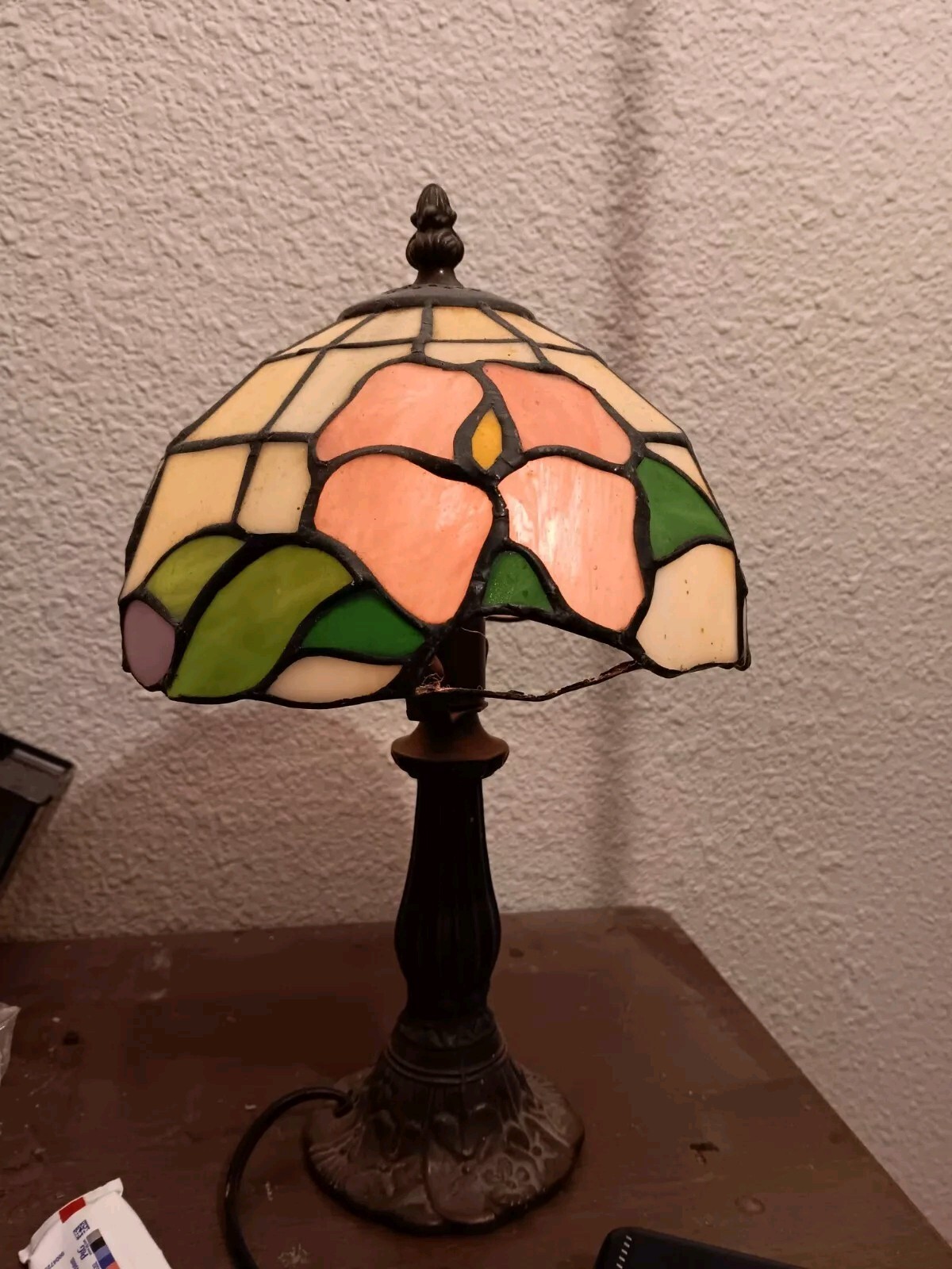 Vintage Tiffany Style Stained Glass Lamp