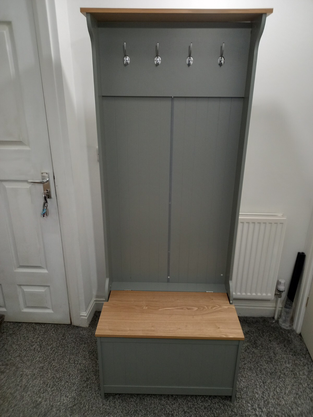 VonHaus Coat Rack Stand And Shoe Storage Bench eBay