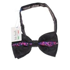 Italo Ferretti NWT Bow Tie Adjustable Size in Black/Fuchsia/Multi 100 Silk