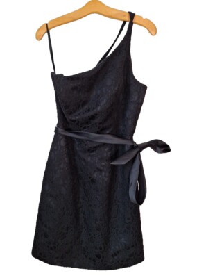 Mori Lee One Shoulder Black Lace Dress Cocktail Prom Formal Women Size  Medium | eBay