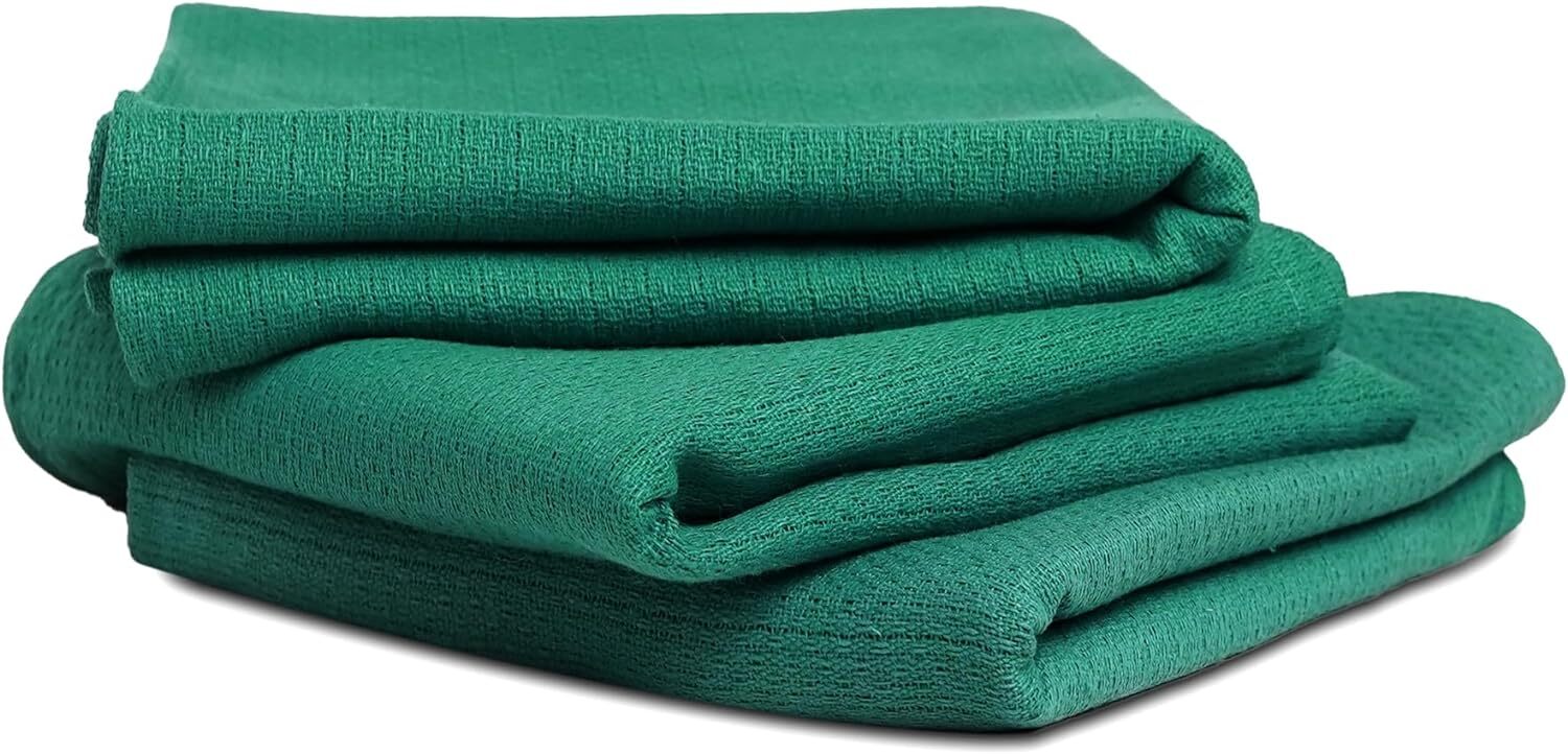 Super Plush Huck Towels Pack of 12 Green Cleaning Rags 16'' x Small