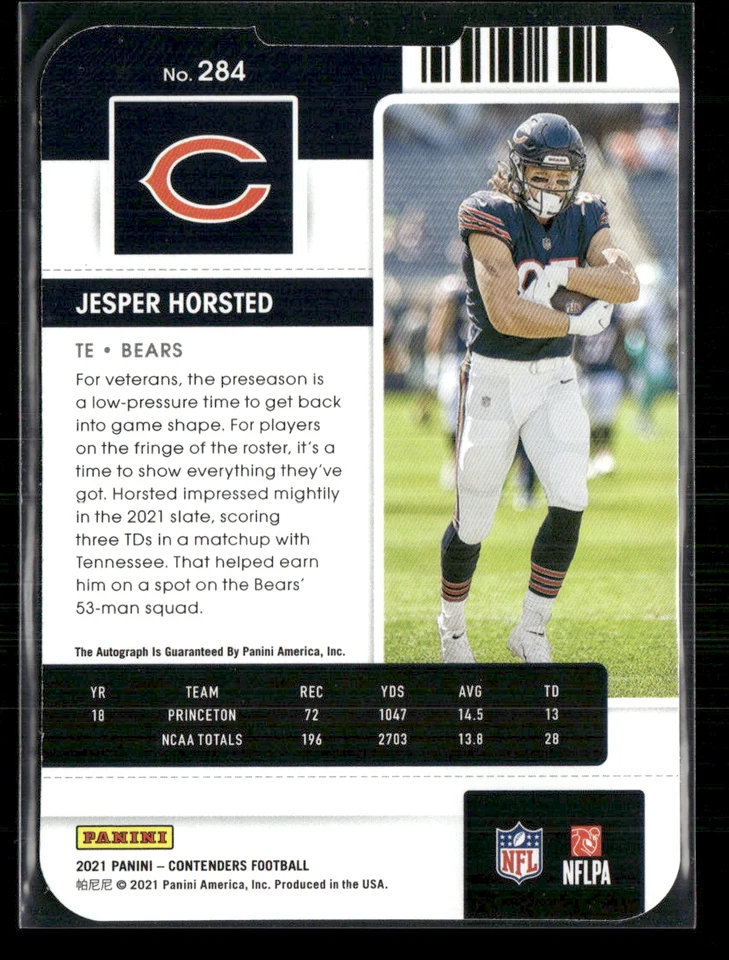 Jesper Horsted 2021 Contenders Rookie Ticket Die Cut Auto 46/87 - Image 2 of 2