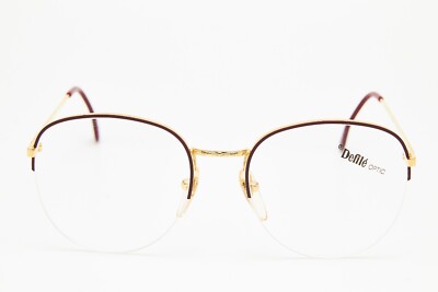 DEFILE PIPER 40 54 Gold/Red Round Eyeglasses Vintage 80s Unisex