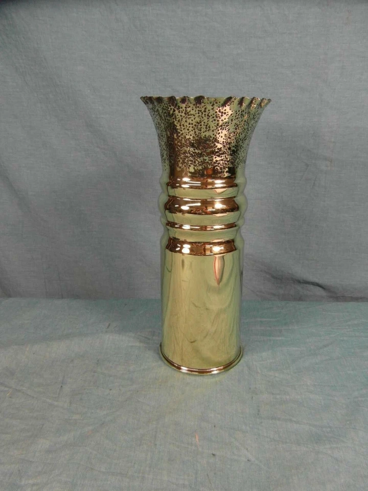 Vase  Messing 1938 Gemarkt Krieg und Frieden Kunsthandwerk Edel  Getrieben o2b8 - Bild 3 von 4