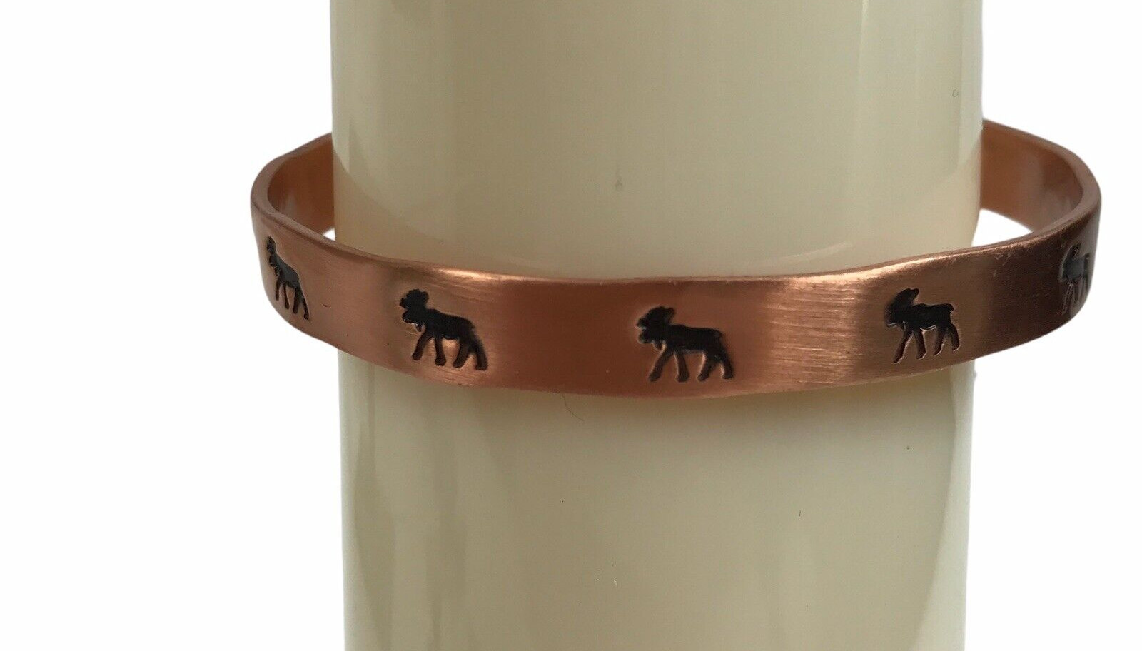 Handcrafted Bangle Elk Moose Solid Cooper Cuff Br… - image 1