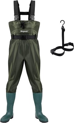 PVC Wathose Herren Damen Anglerhose Teich Fischer Hose Watthose mit Stiefel