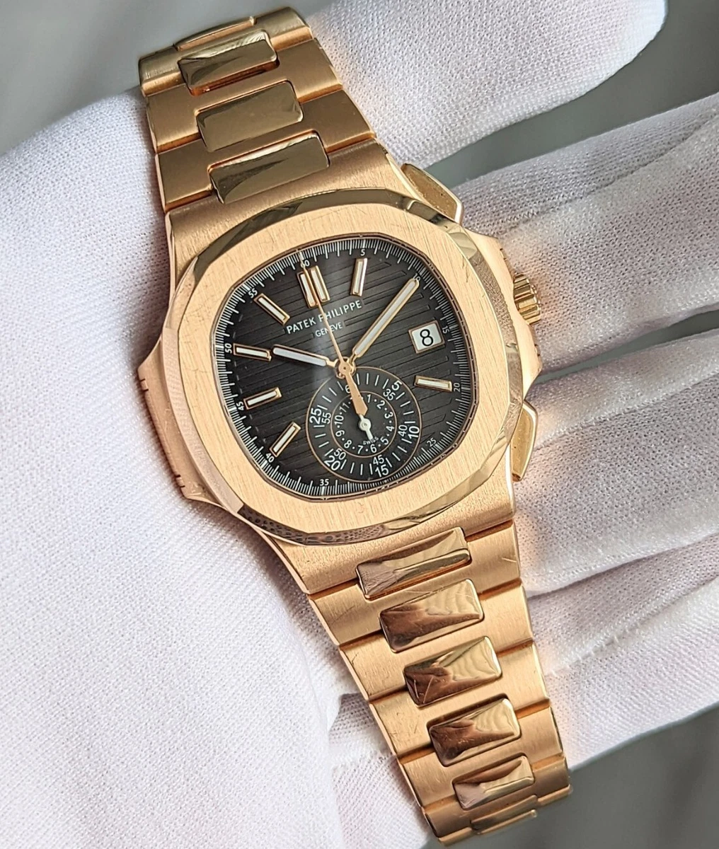 Patek Philippe Nautilus 5980/1R-001 40.5mm Black Dial with Rose Gold Bracelet