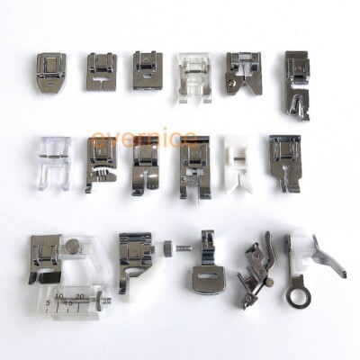 16 Stück Low Shank Feet Foot Plastikbox für Juki Bernina Bernette Euro-Pro Weiß