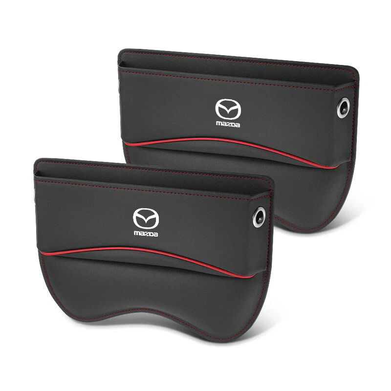 2X para Mazda Cuero Negro Asiento de Coche Relleno Caja de Almacenamiento Organizador Accesorios Foto 2 de 4
