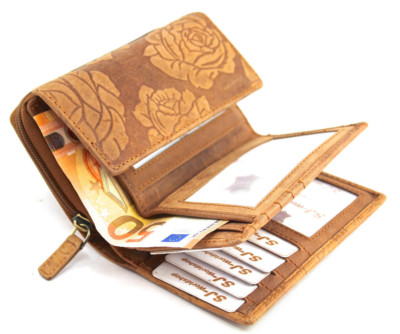 Damen Echt Leder Portemonnaie Brieftasche,Geldbörse,Wallet '' Lozano''-SJ-00407