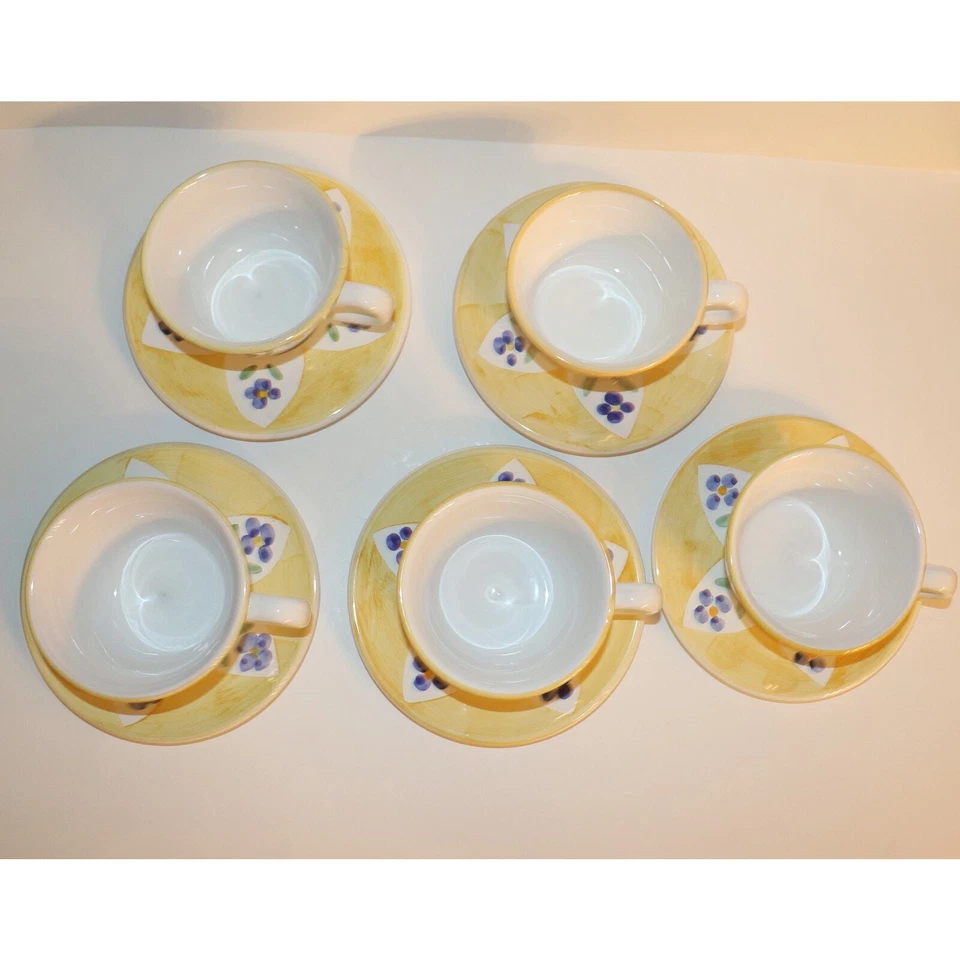 Sonoma Nantucket - Cinco (5) tazas y platillos de gran tamaño en excelente estado Foto 3 de 4