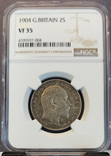1904 GREAT BRITAIN SILVER 2 SHILLINGS FLORIN EDWARD VII NGC VF 35