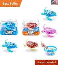 Interactive Orange  Blue Robo Turtle Set - Collectible Robotic Swimming Toys
