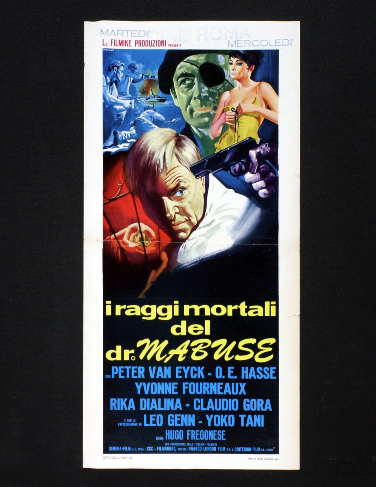 Locandina originale film I raggi mortali del dottor Mabuse (1964) - Regia di Hugo Fregonese