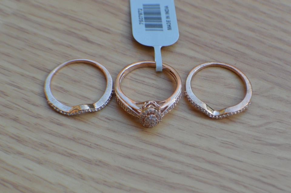 0.50ct Pink Diamond Stackable Rings(3) 14K Rose Gold over Sterling Silver Size 8 - Image 2 of 4