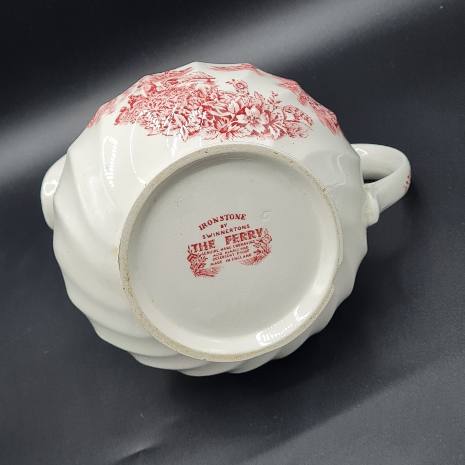 8 Oz Red Ironstone Creamer The Ferry Blue by Swinnertons Made In England eBay