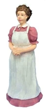 Dolls House Victorian Cook Maid in Pink Resin People 1:12 Servant Figure
