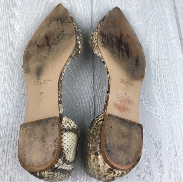 Zara Basic Snake Pattern Flats With Adjusting Sid… - image 6