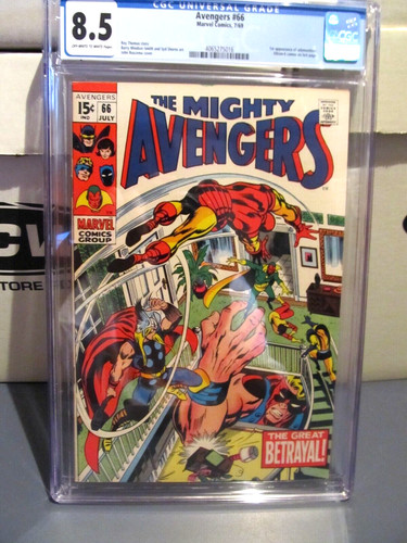 AVENGERS #66 CGC 8.5 OW/WP 1969 1st ADAMANTIUM IN MCU 1st ULTRON-6(CAMEO)