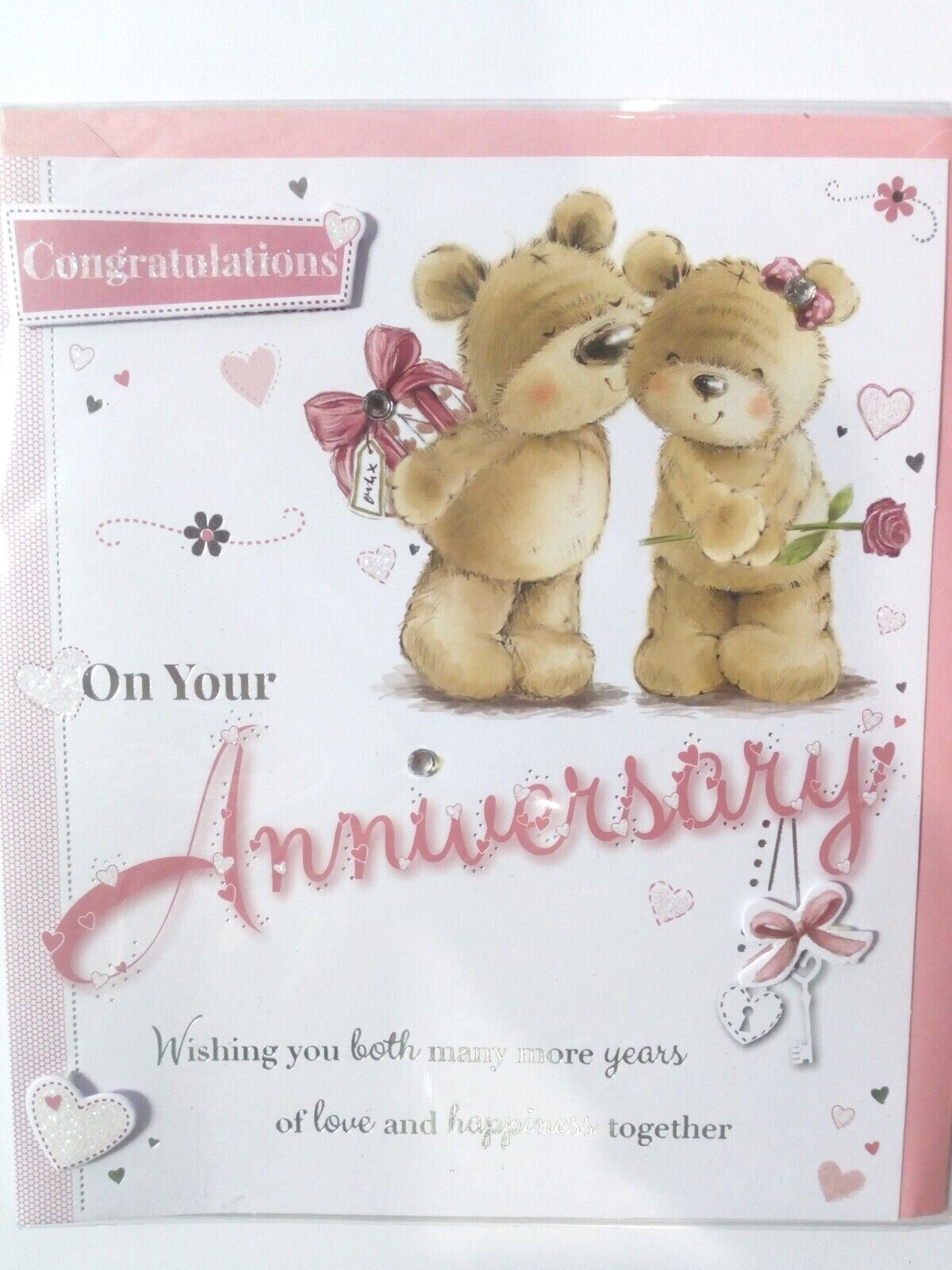 Congratulations on Your Anniversary Greetings Card with Envelope 6 x 6 inch
