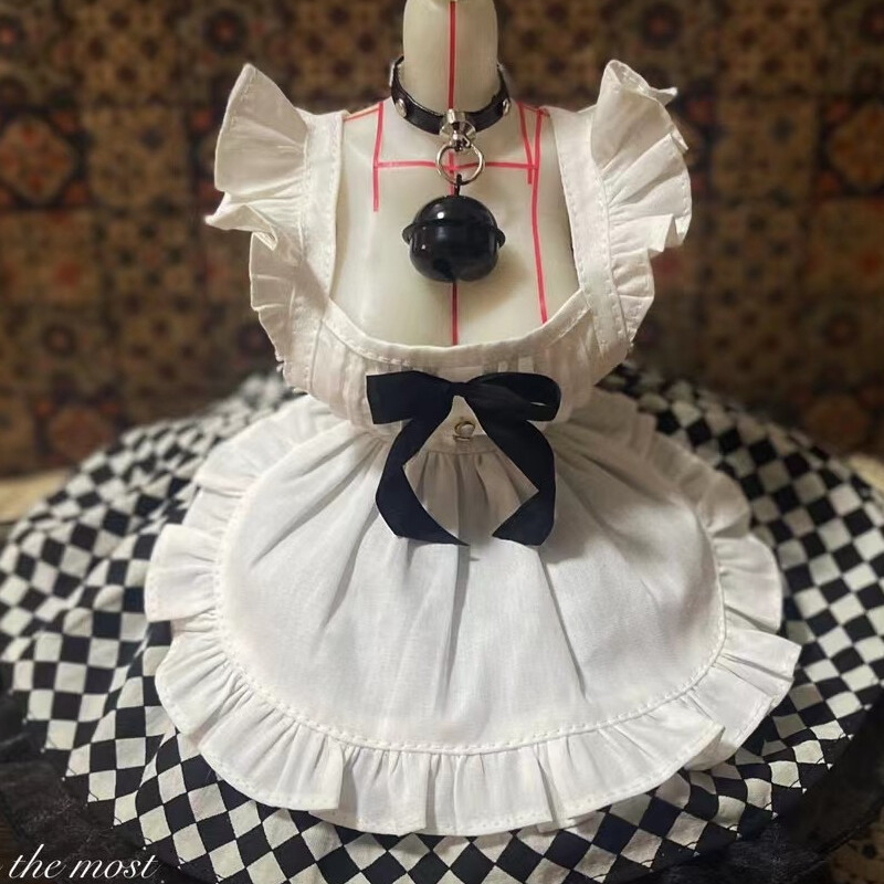 White Maid Apron Low Cut Bow Deco Luts Dz Af