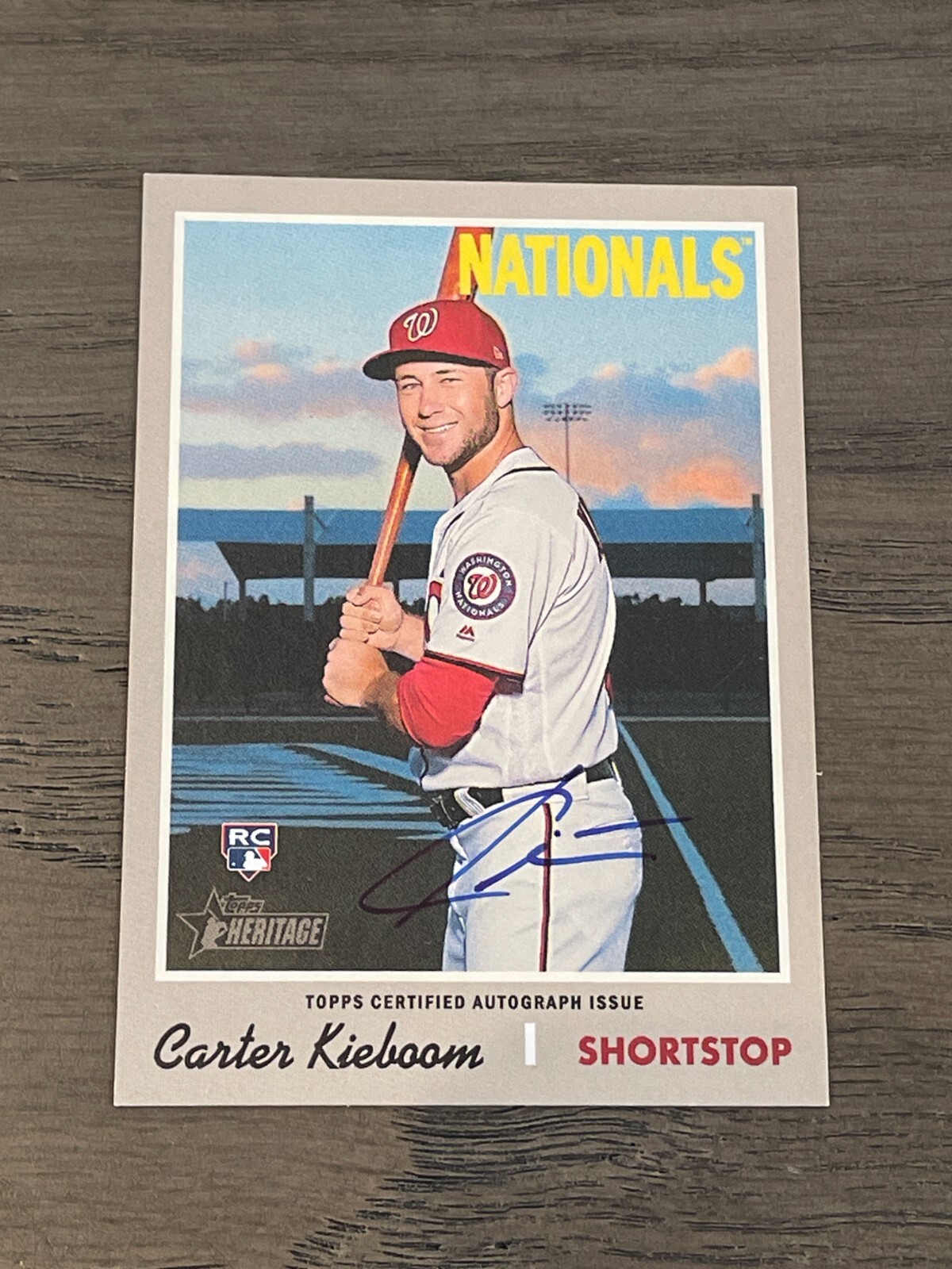 2019 Topps Heritage Real One Autographs Carter Kieboom RC #ROA-CK Nationals
