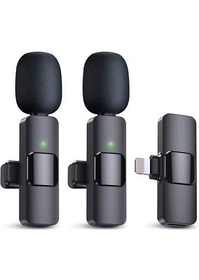 Qhot Kabelloses Lavalier Mikrofon für iPhone iPad Mini Mikrofon Plug Play Clea
