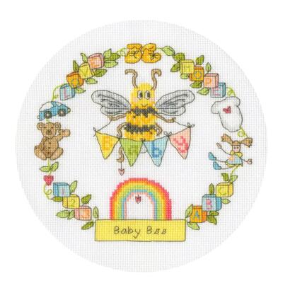 Bothy Threads Kreuzstich Set ''Baby-Biene'', Zählmuster, XETE11P, Diam. 17,5cm