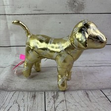 Victoria's Secret Pink VS Plush Metallic Gold Dog Stuffed Animal. Cute Puppie