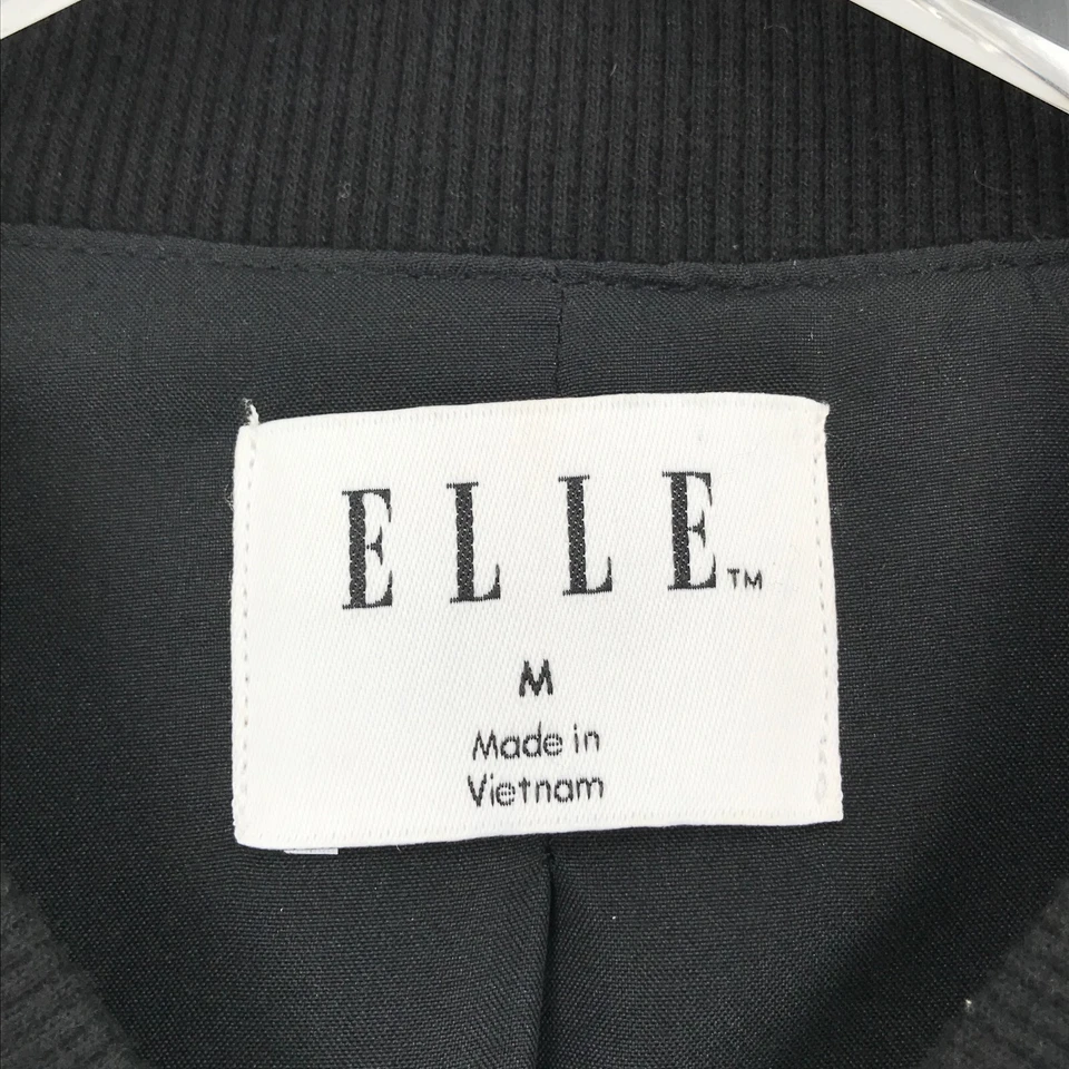 ELLE женщин Bomber куртка средний черный полный молнии карманы с подкладкой белый горошек - Изображение 4 из 4