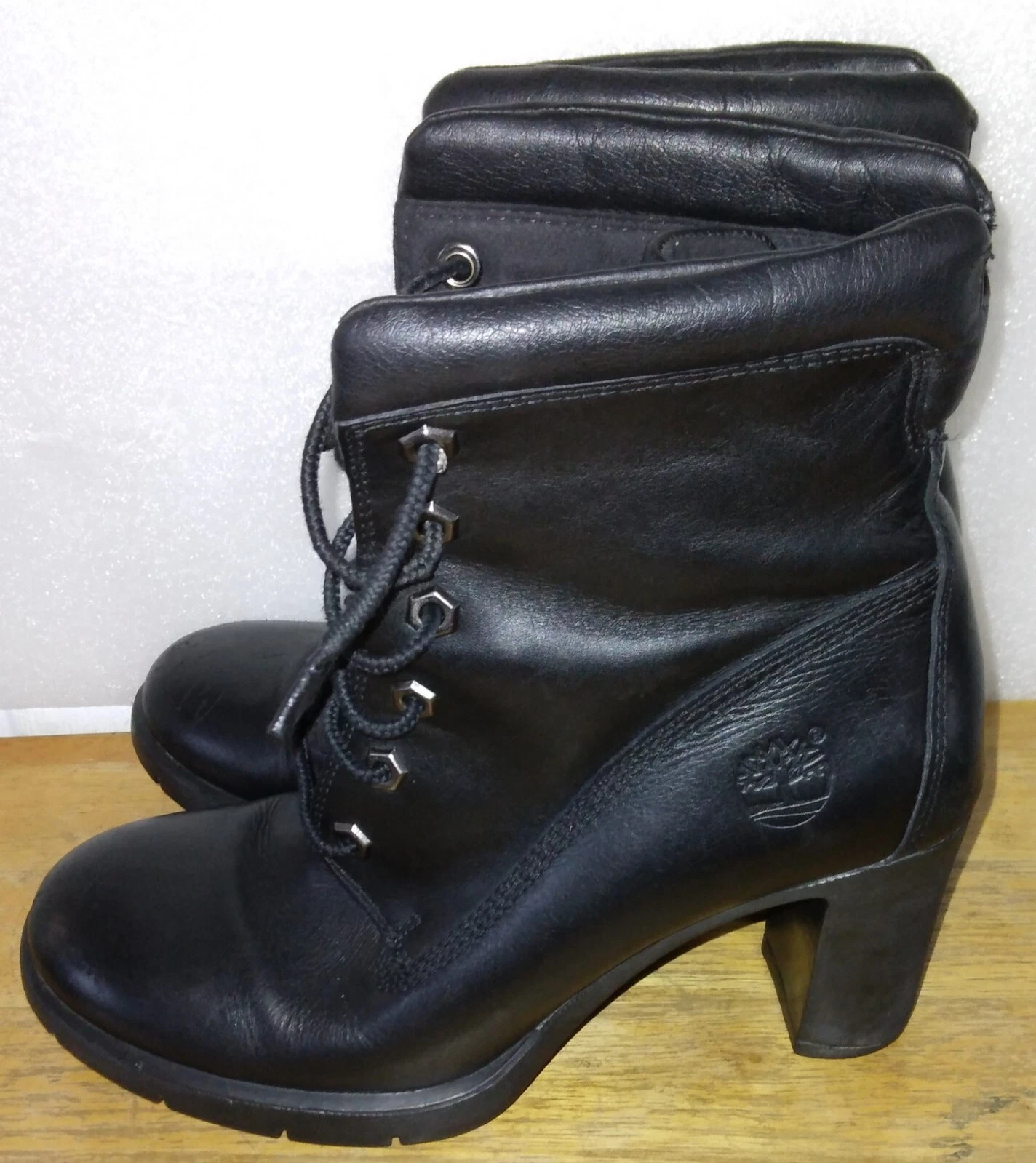 Stivaletti stringati Timberland anime neri in vera pelle. Taglia 7M