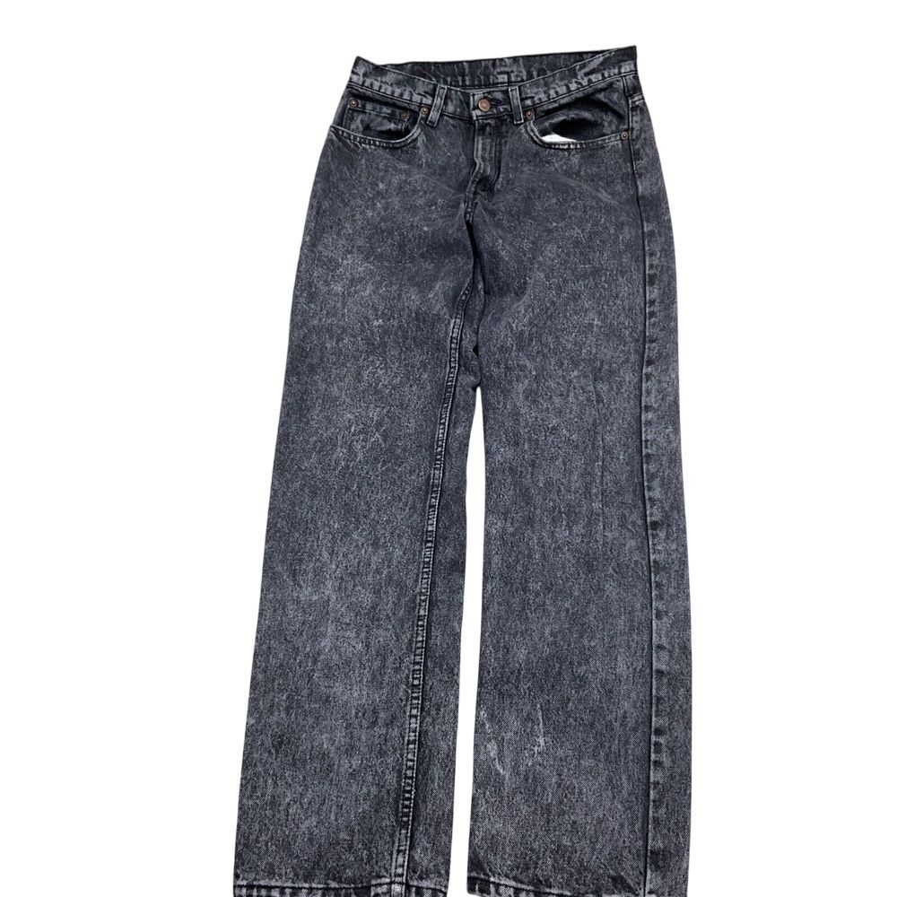 Levis Jeans Men 33W 34L Black Gray Acid Wash Straight Leg