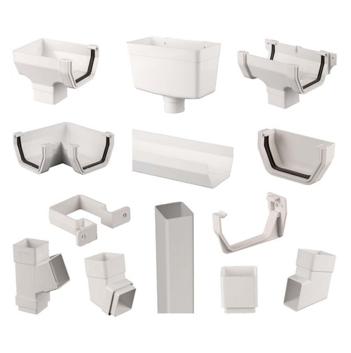 WHITE Square Line Gutter System KAYFLOW 114mm UPVC Rainwater | eBay UK