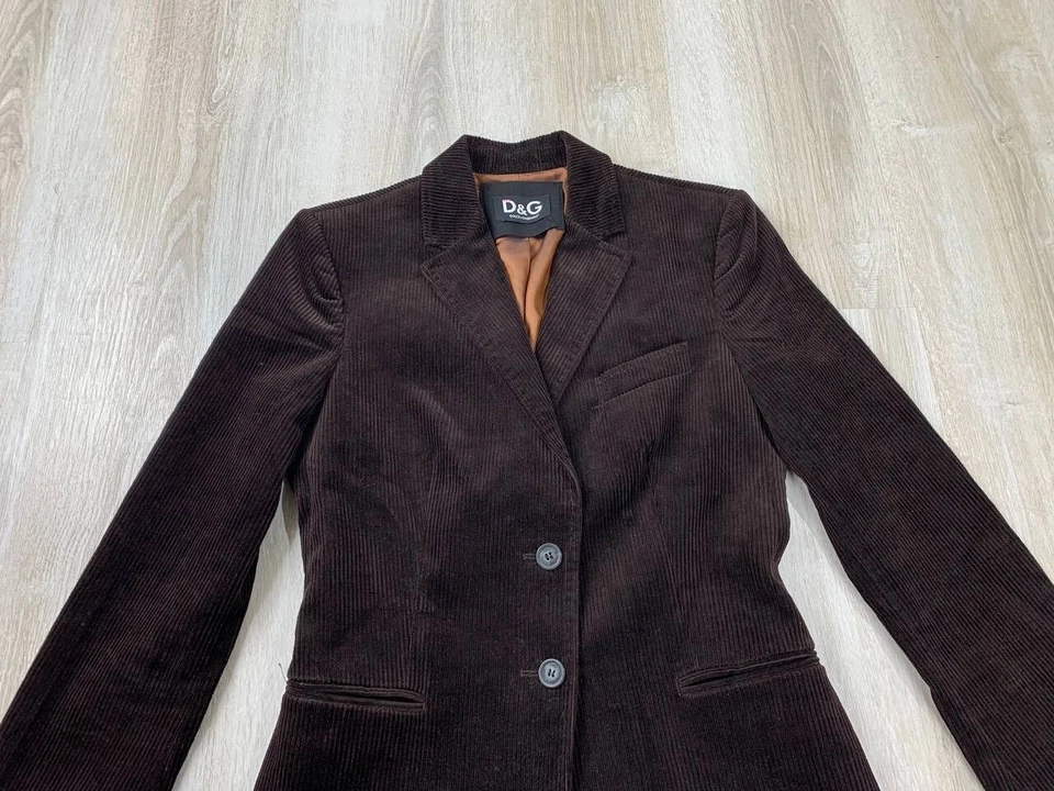Womens corduroy blazer Dolce Gabbana Size 42 Color Brown - Image 3 of 4
