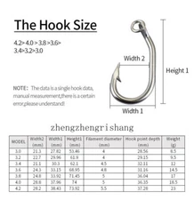 10Pcs Stainless Steel Crude Fishing Hooks Big Game Fish Tuna Circle Bait Hooks