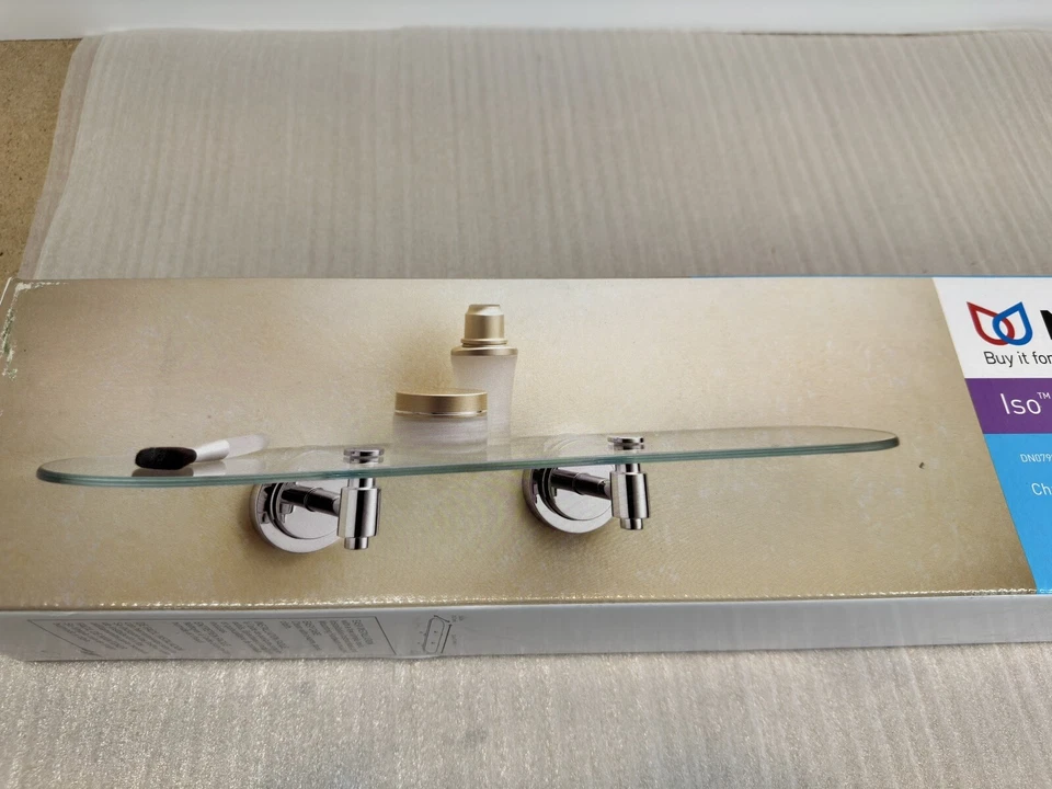 Moen DN0790CH Iso 20-3/8" Estante de Baño de Vidrio - Cromo Foto 2 de 3