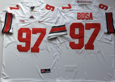 Nick Joey Bosa Ohio State OSU Black White Red Buckeyes Stitched 97 Jersey S-3XL